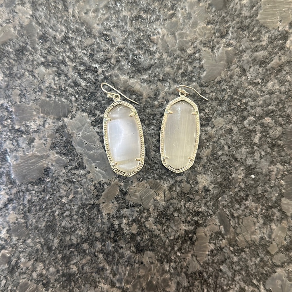 Kendra Scott Elle silver drop earrings in clear glass